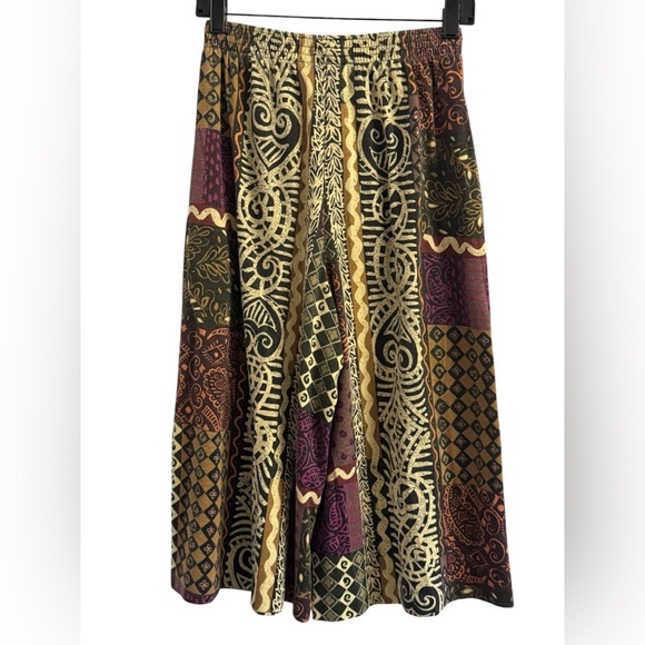 Toni Petite Vintage USA Union Made Boho 80s Wide Leg Capri Pants Size Medium - Picture 3 of 7